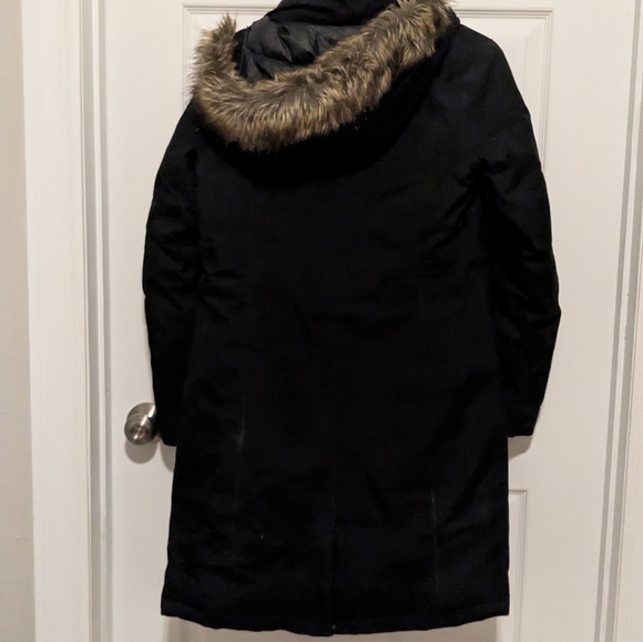 Eddie Bauer Parka Women's Black Coat with Faux Fur Hood - Picture 6 of 14